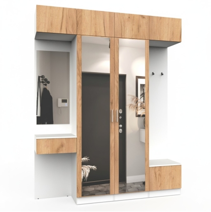 Набор мебели для прихожей "Марсель-209" МР 01-209 В2490 Ш2000 Г420 (ЛДСП Дуб крафт золотой) Набор мебели для прихожей "Марсель-209" МР 01-209 В2490 Ш2000 Г420 (ЛДСП Дуб крафт золотой)